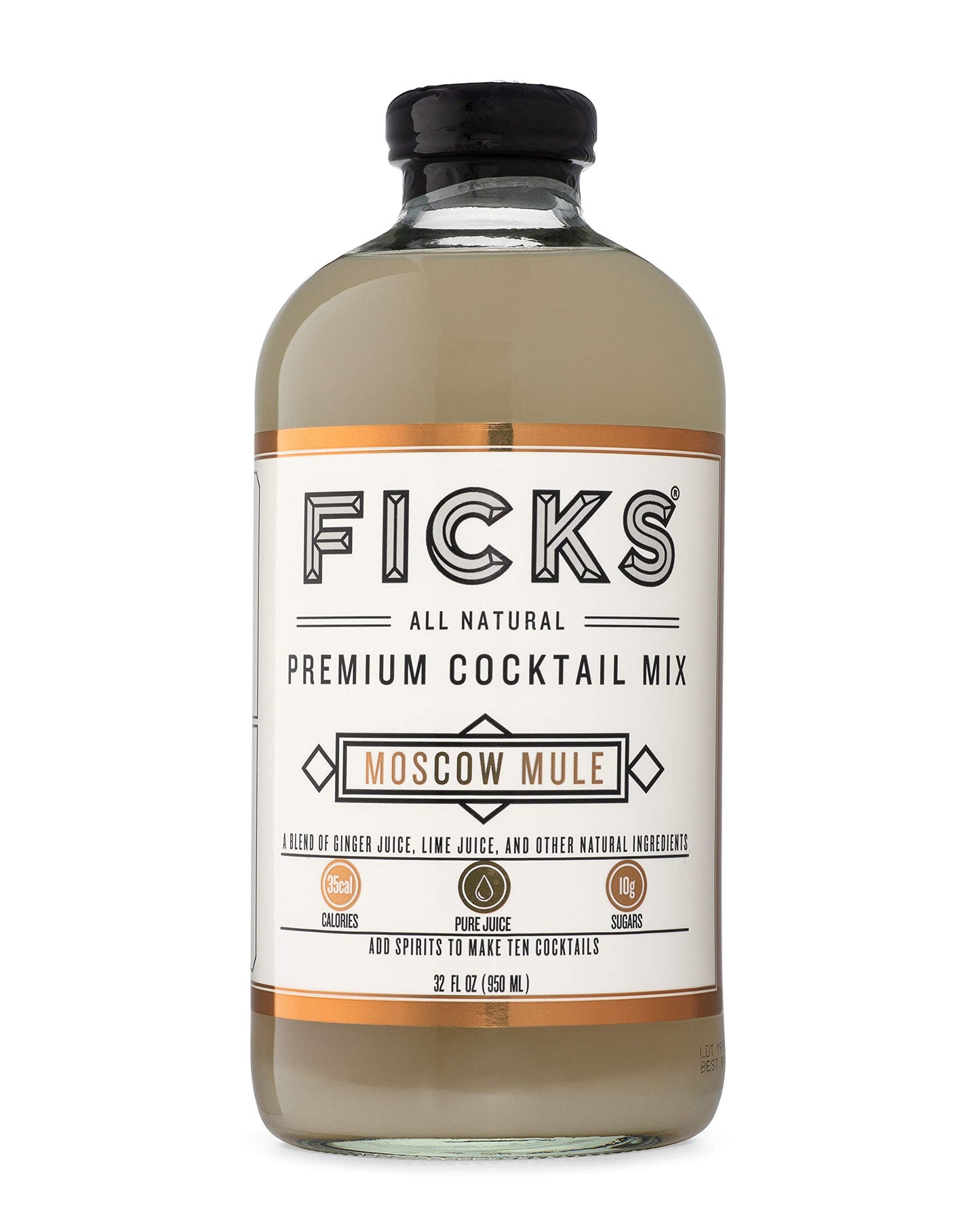 Ficks Premium Cocktail Mix - Moscow Mule - 6 Pack - 32 Ounce Each