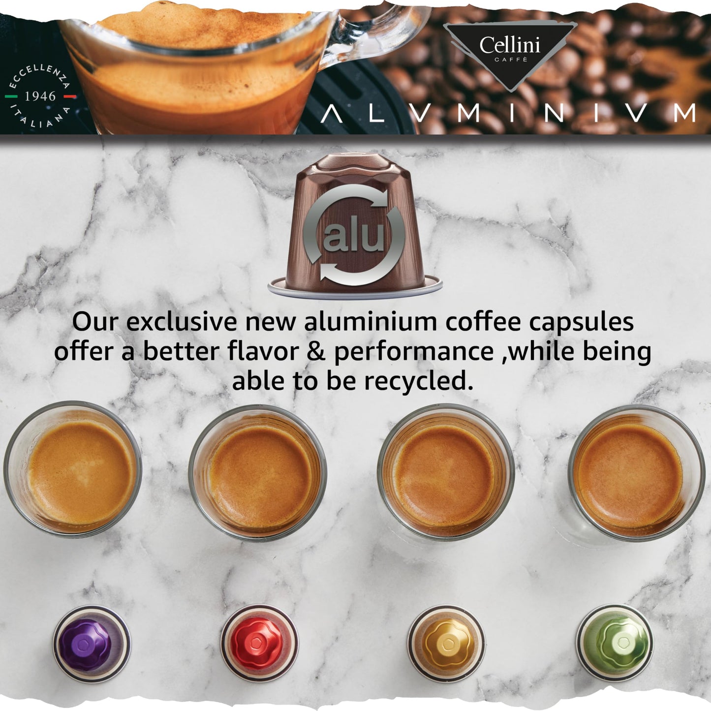 Cellini Caffè Nespresso Pods, 8 Italian Flavors, 80 Count, Medium to Strong Roast, Compatible with Nespresso Original Machines