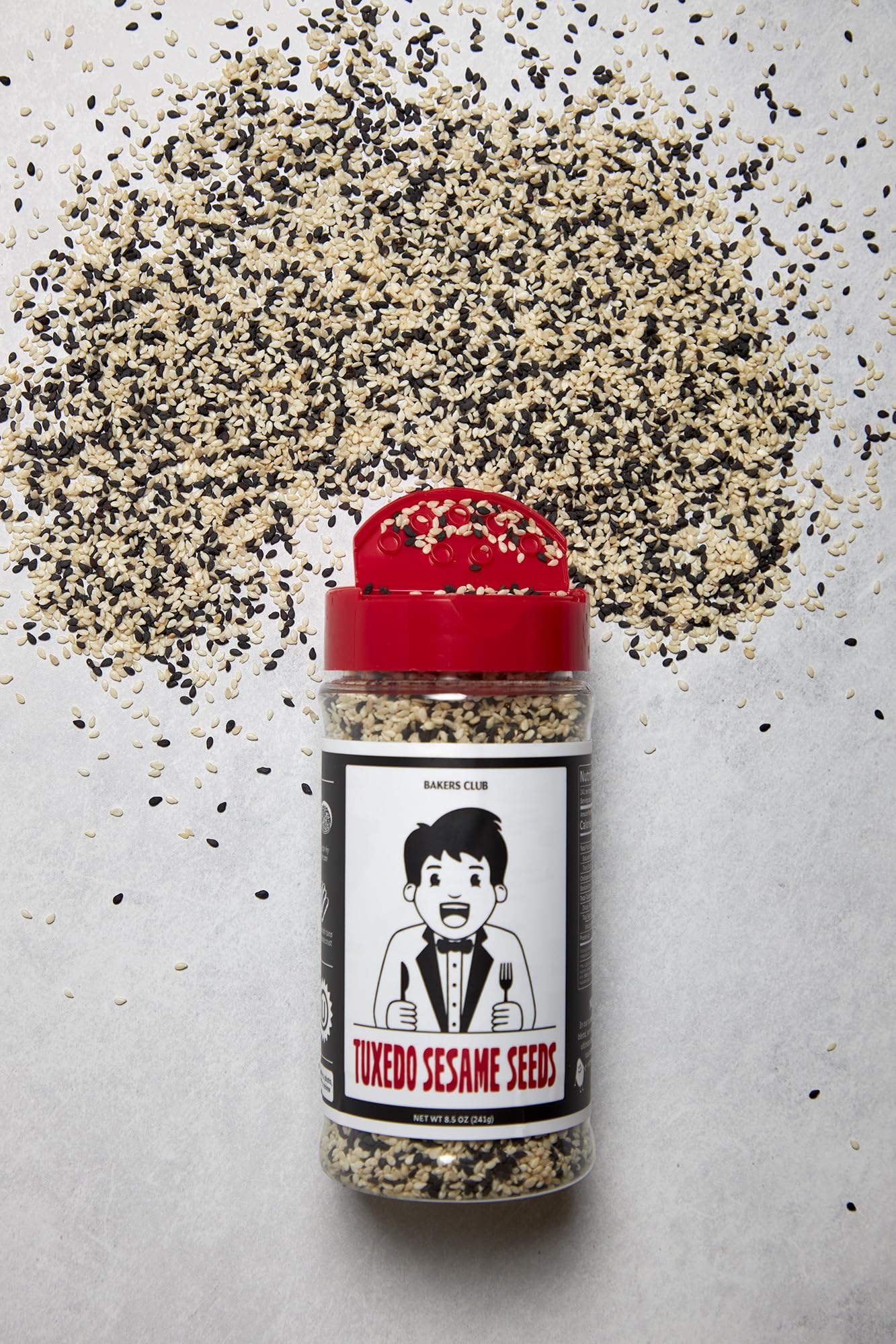 Bakers Club Bulk 17Oz Mixed Black And White Sesame Seeds - Tuxedo Blend For Sushi, Tuna, Stir Fry, Bread, Poke Bowls - Kosher, G