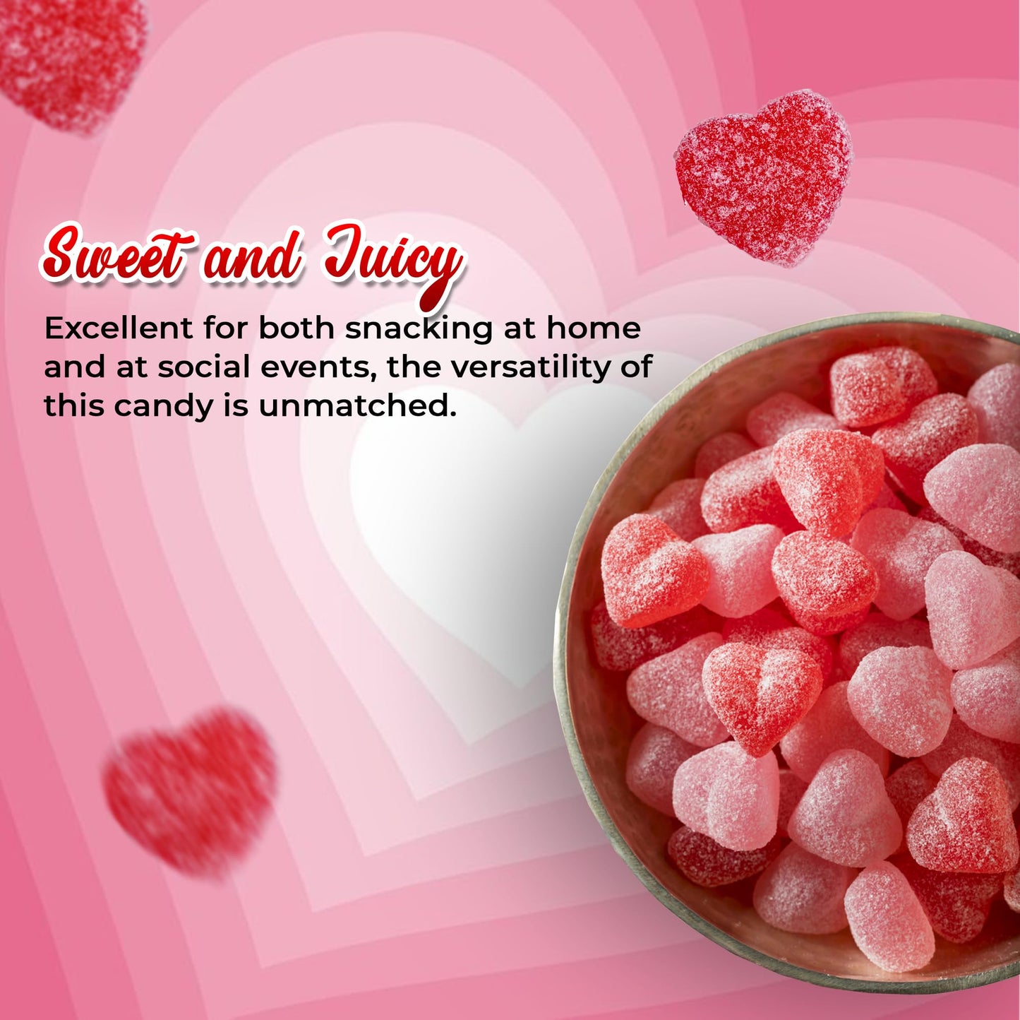 NY Spice Shop Peach Hearts Gummy Candy - 3 Pound Peach Flavored Heart Shaped Candy - Peach Gummies Candy - Peach Gummy Candy Sna
