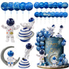 Astronaut Figurines Space Cake Toppers Blue Star Ball Cake Toppers For Space Theme Party Kids Birthday Party Baby Shower Supplie