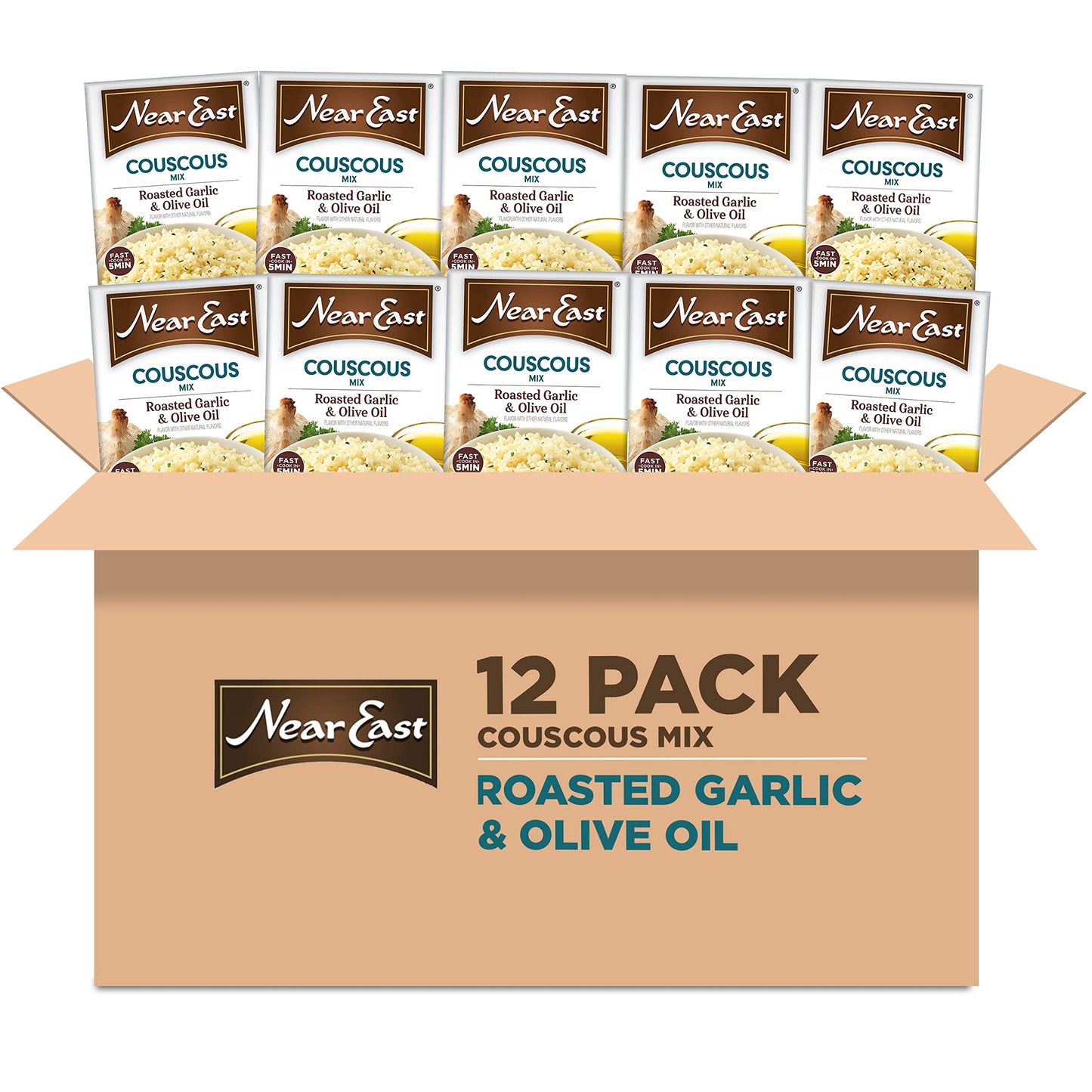Near East Couscous Mix, Roasted Garlic & Olive Oil, 5.8 Oz, Pack of 12