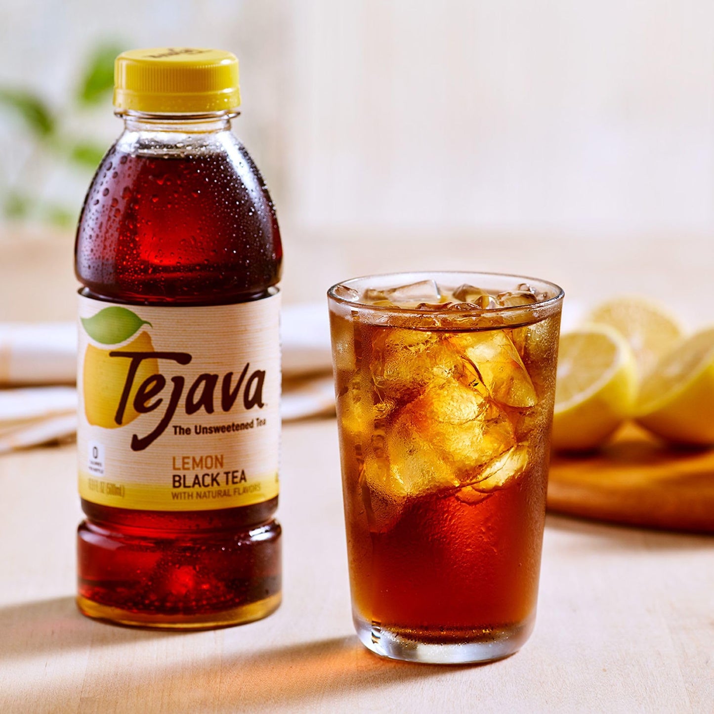 Tejava Lemon Black Iced Tea, 12 Pack, 16.9Oz Pet Bottles, Unsweetened, Non-Gmo, Kosher, No Sugar Or Sweeteners, No Calories, No