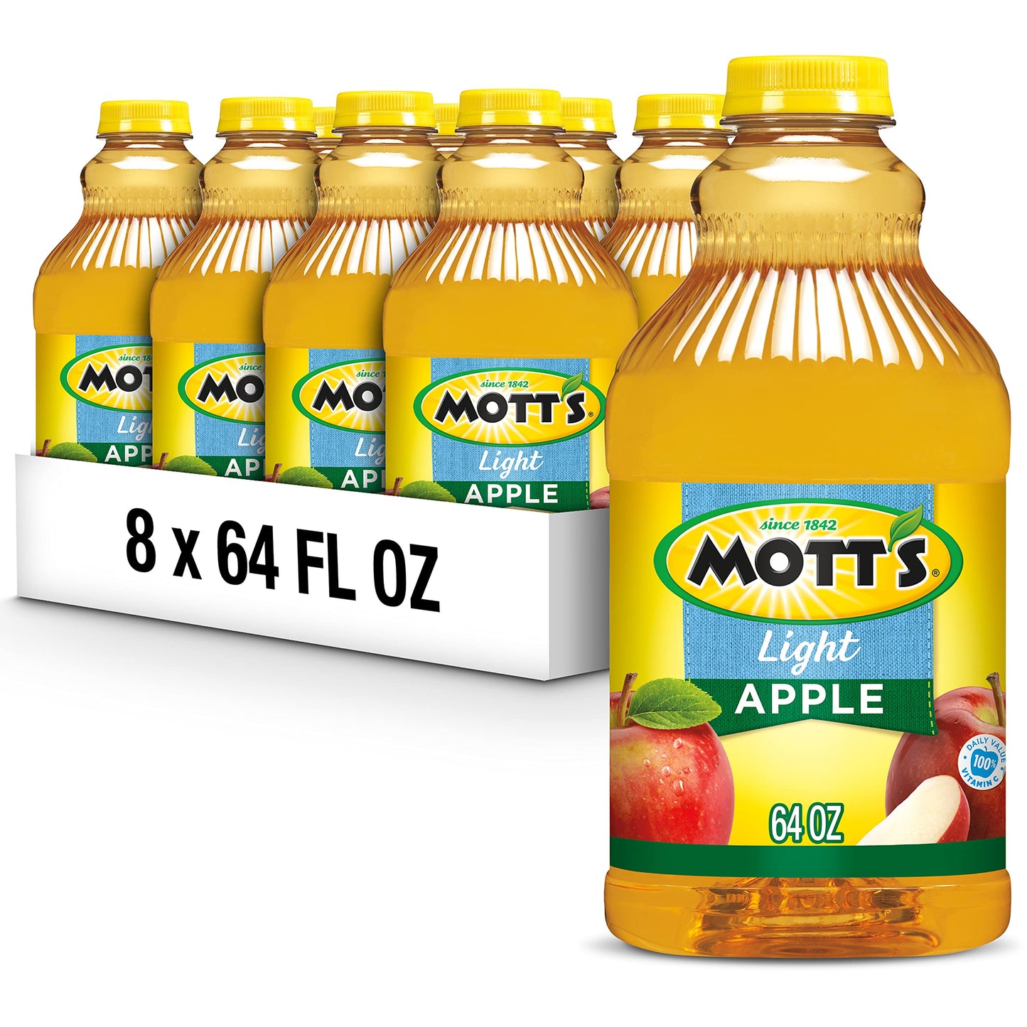 Mott'S Apple Light Juice Drink, 64 Fl Oz Bottle (Pack Of 8)