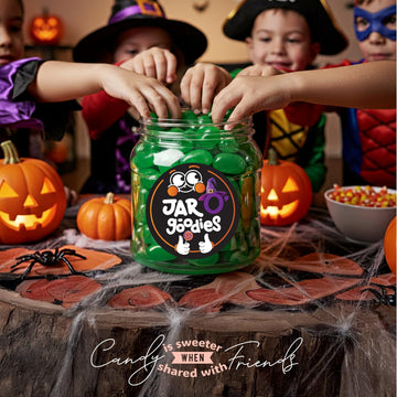 Jar O Goodies - Holiday , Christmas Stocking Stuffers, Green Apple Jelly Beans Gift Set, Original Chewy Candies (6 Ounce, 1 Pack) Party Favor - Gluten & Nut Free, Kosher Parve