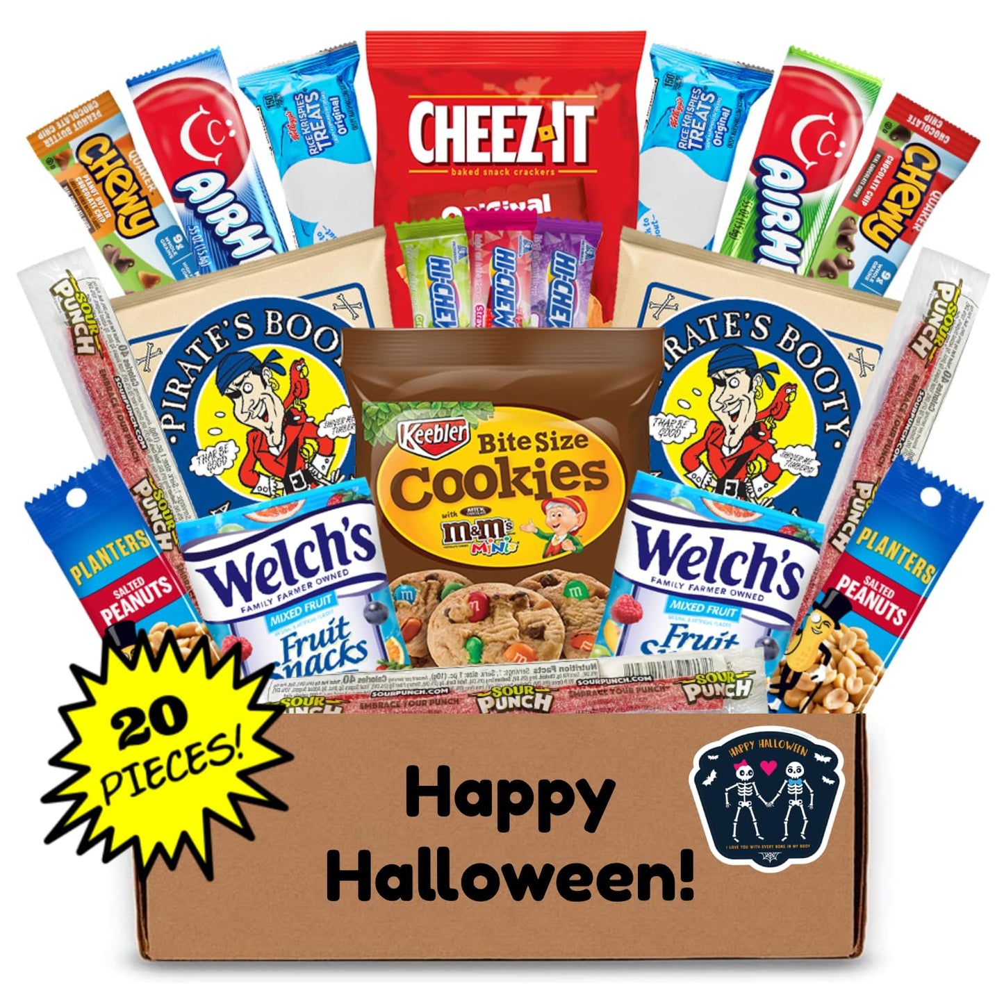 Hangry Kit Halloween Snack Box Variety Pack - 20 Count - Assorted Chips Cookies Candy & ers - Fun Spooky Design - Gift for Kids Teens College Students or Office - Romantic