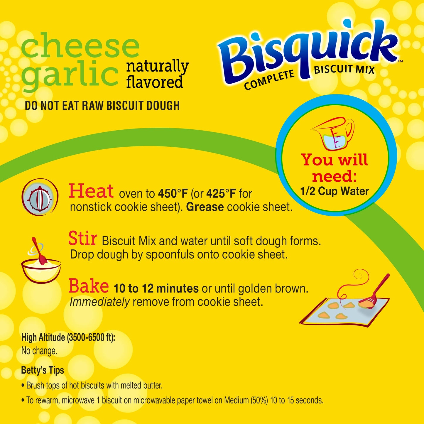 Betty Crocker Bisquick Complete Cheese Garlic Biscuit Mix, Just Add Water, 7.75 Oz. (Pack Of 9)