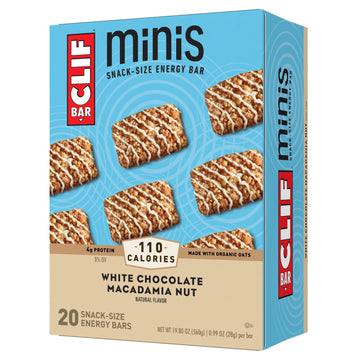 Clif Bar Minis - White Chocolate Macadamia Nut Flavor - Made With Organic Oats - 4G Protein - Non-Gmo - Plant Based - Snack-Size