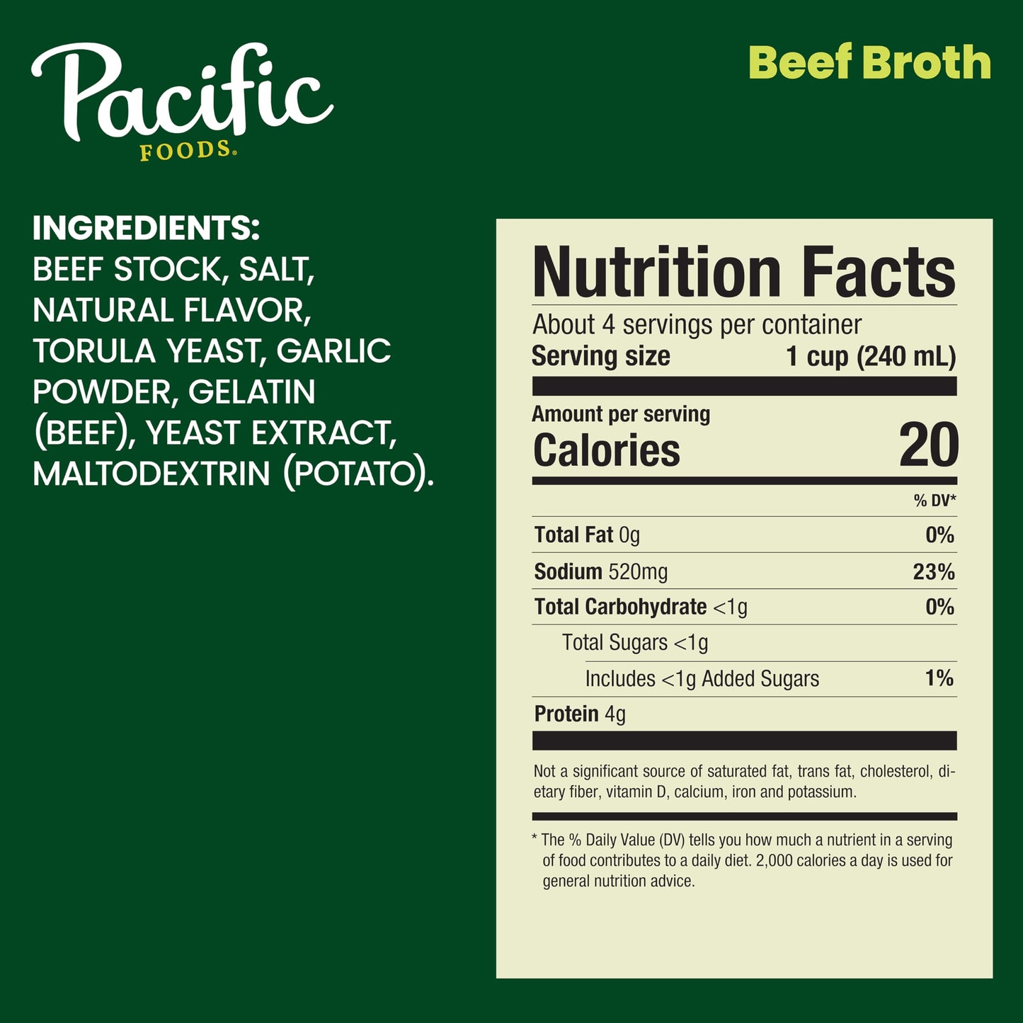 Pacific Foods Beef Broth, 32 Oz (Pack Of 12)