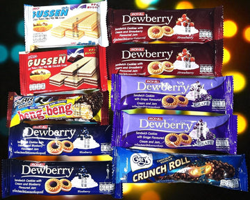 Thai Cookies & Wafers Snack Bundle - 10-Pack Assorted Sweet Treats Gift Box from Thailand