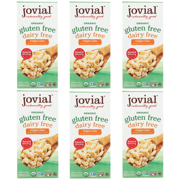 Jovial Organic Gluten Free Dairy Free Vegan Mac - Gluten Free Vegan Pasta, Whole Grain Pasta, Organic Pasta, Vegan Gluten Free Mac, Award Winning Taste, Made In Italy - 6 Oz, 6 Pack