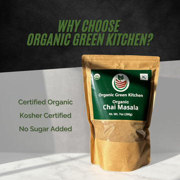 Organic Chai Masala Powder, 7 Oz - Authentic Indian Recipe, No Sugar Added, Kosher Certified