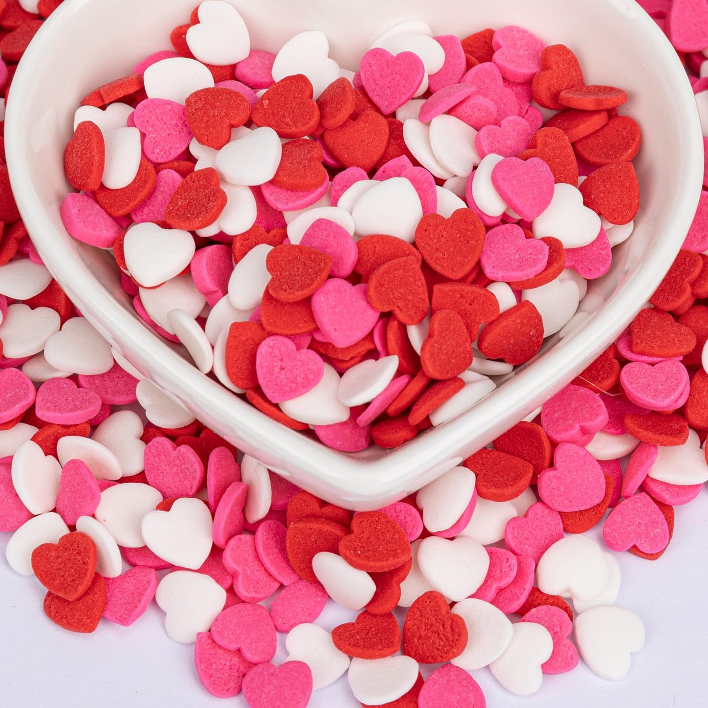 Twisweet Heart Sprinkles For Cake Decorating Edible Red Pink White Sugar Sprinkles Mix Baking Candy Cupcake Topper Cookie Ice Cream Cake Decorations Valentine MotherS Day Birthday Wedding Party Supplies (100G/3.53Oz)