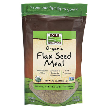 NOW Foods Organic Flax Seed Meal, 12-Ounce (Pack of 6)