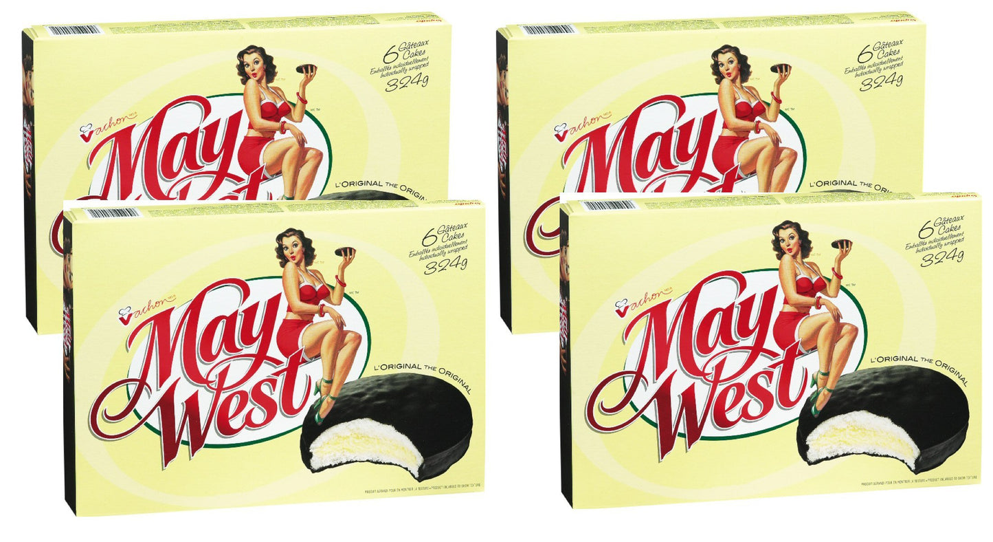(4 Box) 6 Cakes Vachon the Original May West Cakes 324 grams Each - Canadian