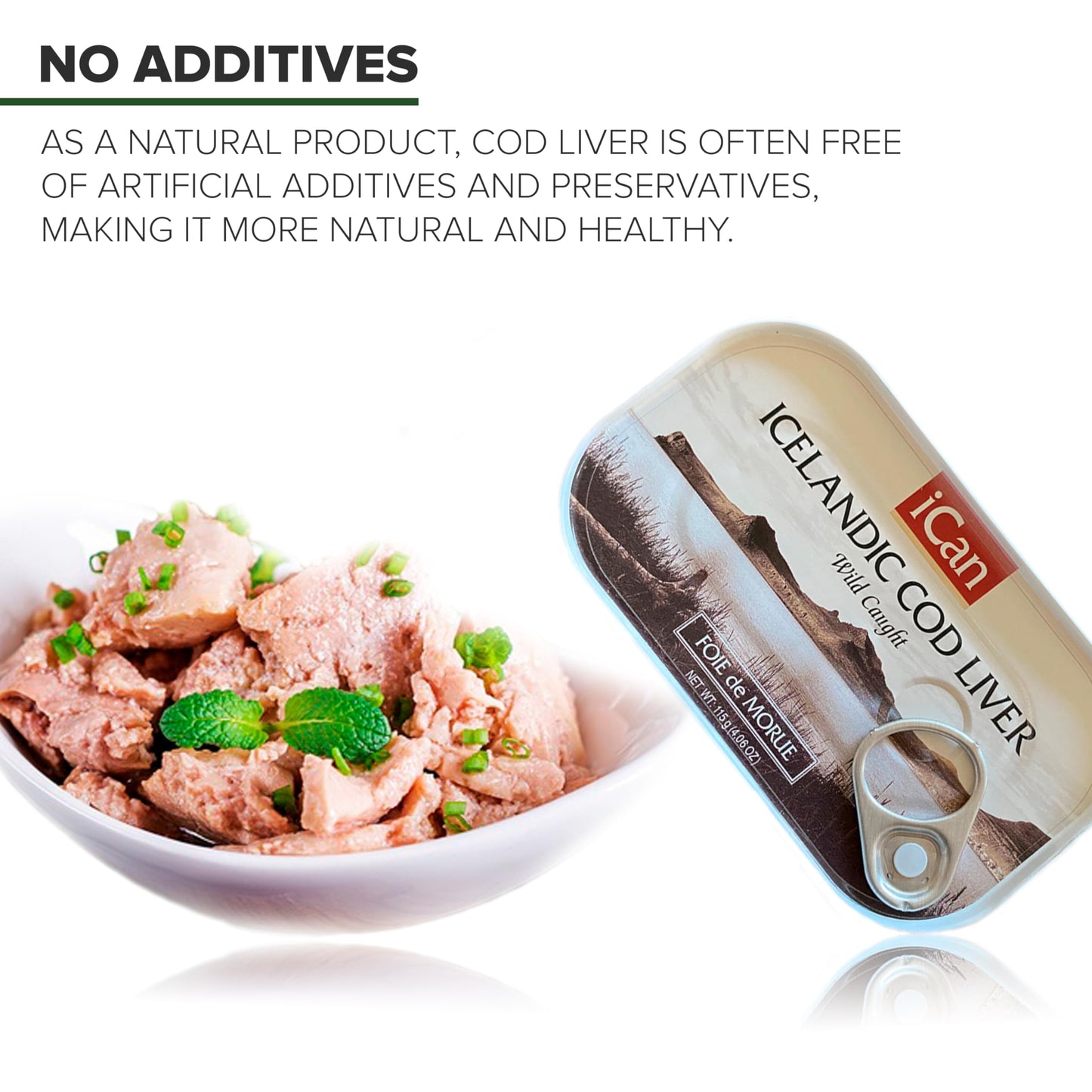ican Wild Cod Liver, Canned from Iceland, 4.06 oz (Pack of 6) - Rich Source of Omega-3 Fatty Acids, Healthy Snack