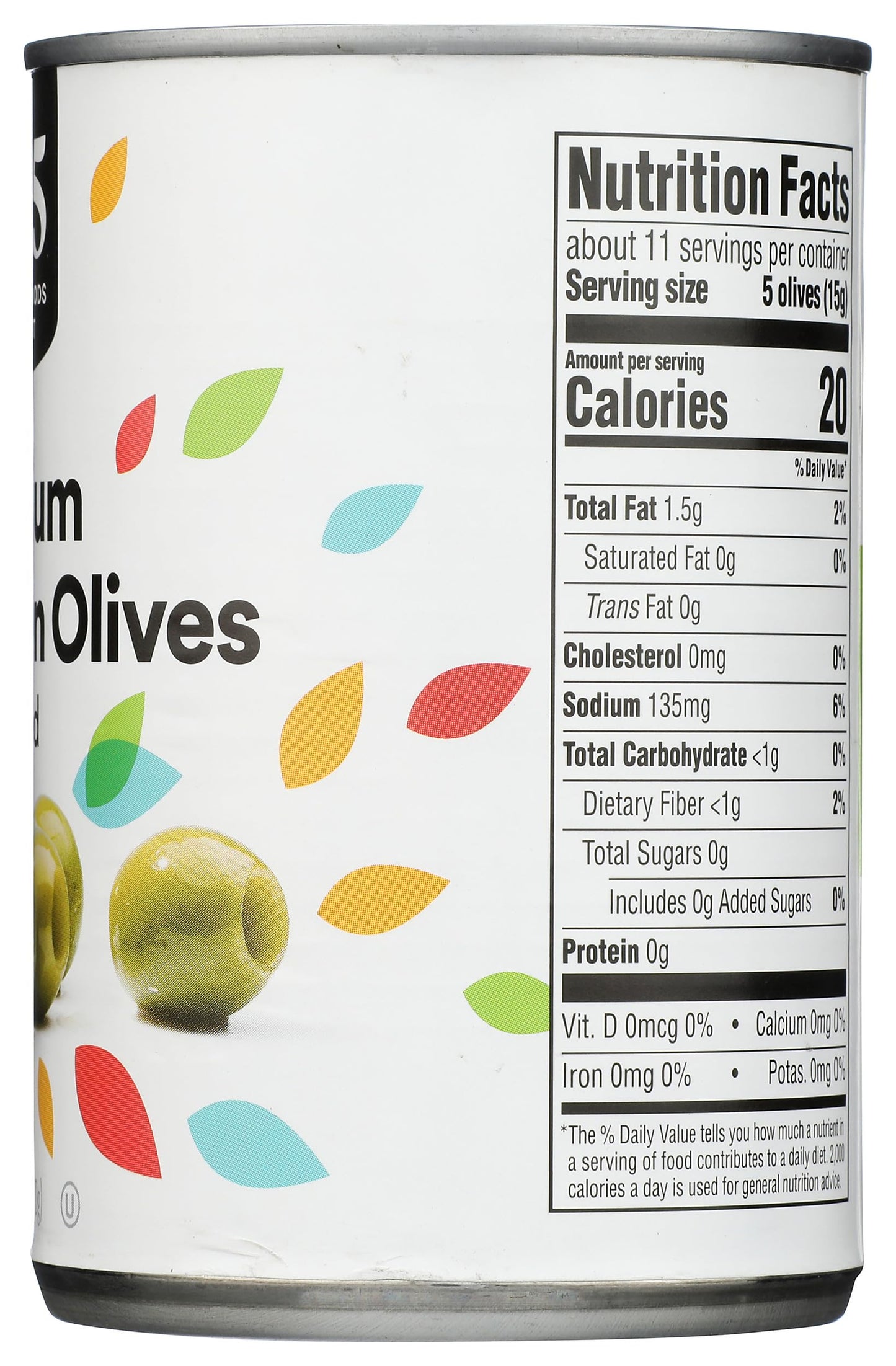 365 by Whole Foods Market Ripe Green Pitted Olives, 6 OZ - Perfect for Snacking and Cooking, Pack of 1