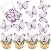 50 PCS Edible Butterfly Cupcake Toppers Wafer Paper Butterfly Cake Decorations Edible Butterfly Party Cupcake Decorations for Ba