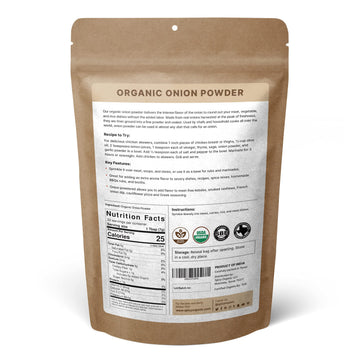 Spicy Organic Onion Powder - 8 Oz. - Certified Usda Organic - Non-Gmo - White Onion Powder Seasoning For Dressings, Dips, Casser