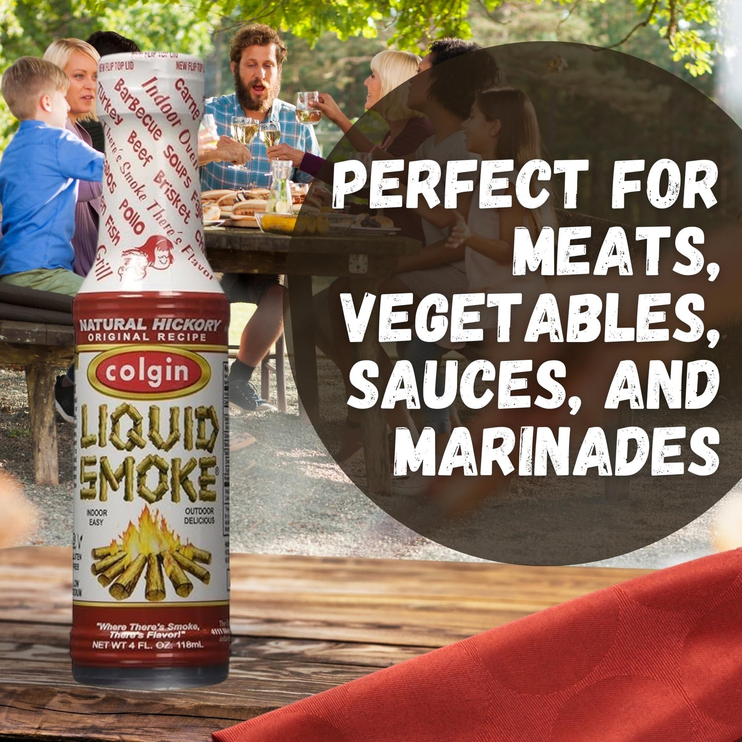 Colgin Authentic Hickory Liquid Smoke (4 oz) for Home Cooks & BBQ Enthusiasts | Liquid Smoke for Cooking | Rich, Sweet Smoky Fla