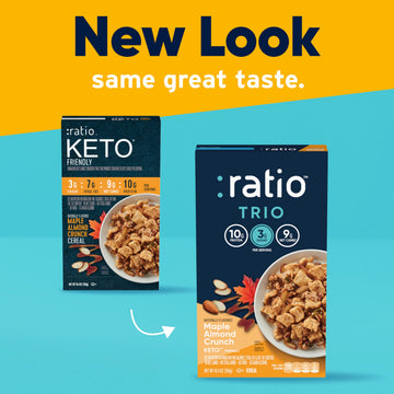 Ratio Maple Almond Crunch Cereal, Keto Friendly, 10g Protein, 10.4 oz