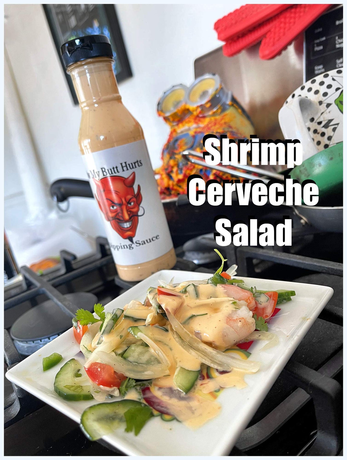 Ow My Butt Hurts Garlic Ghost Chile Ranch Dressing & Dipping Sauce 12 Oz Bottle | Chicken Nuggets Fish Sticks French Fries Wild