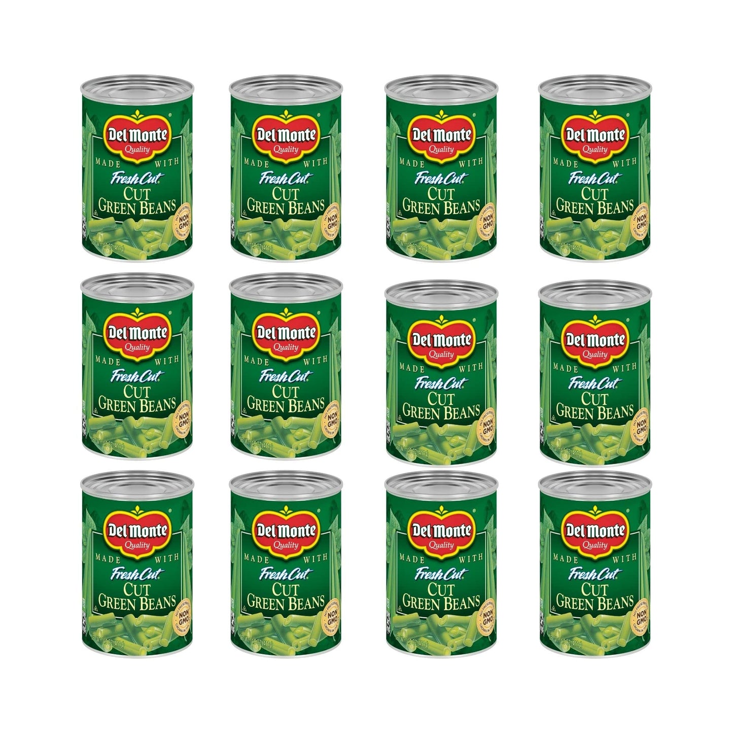 DEL MONTE FRESH CUT BLUE LAKE Cut Green Beans Canned Vegetables,14.5 Ounce (Pack of 12)