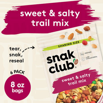 Snak Club Sweet & Salty Trail Mix, 8 Ounce (Pack Of 6)