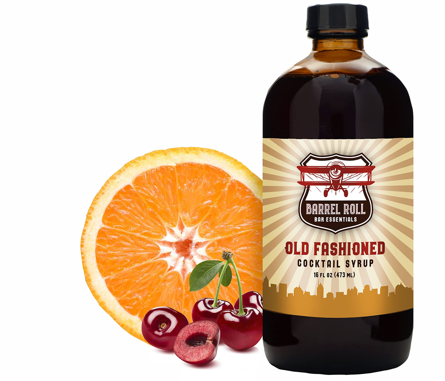 Barrel Roll Bar Essentials Old Fashioned Cocktail Kit - All-Natural Mixers - 16 Fl Oz