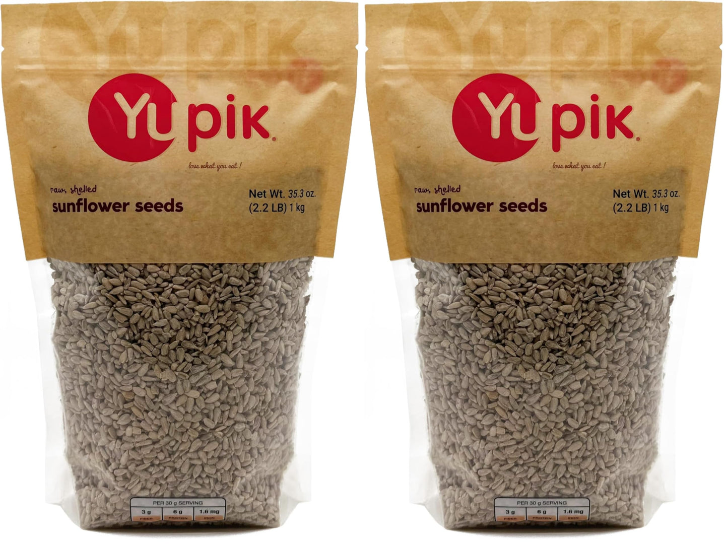 Yupik Seeds, Raw Shelled Sunflower Kernels, 2.2 lb (Pack of 2)