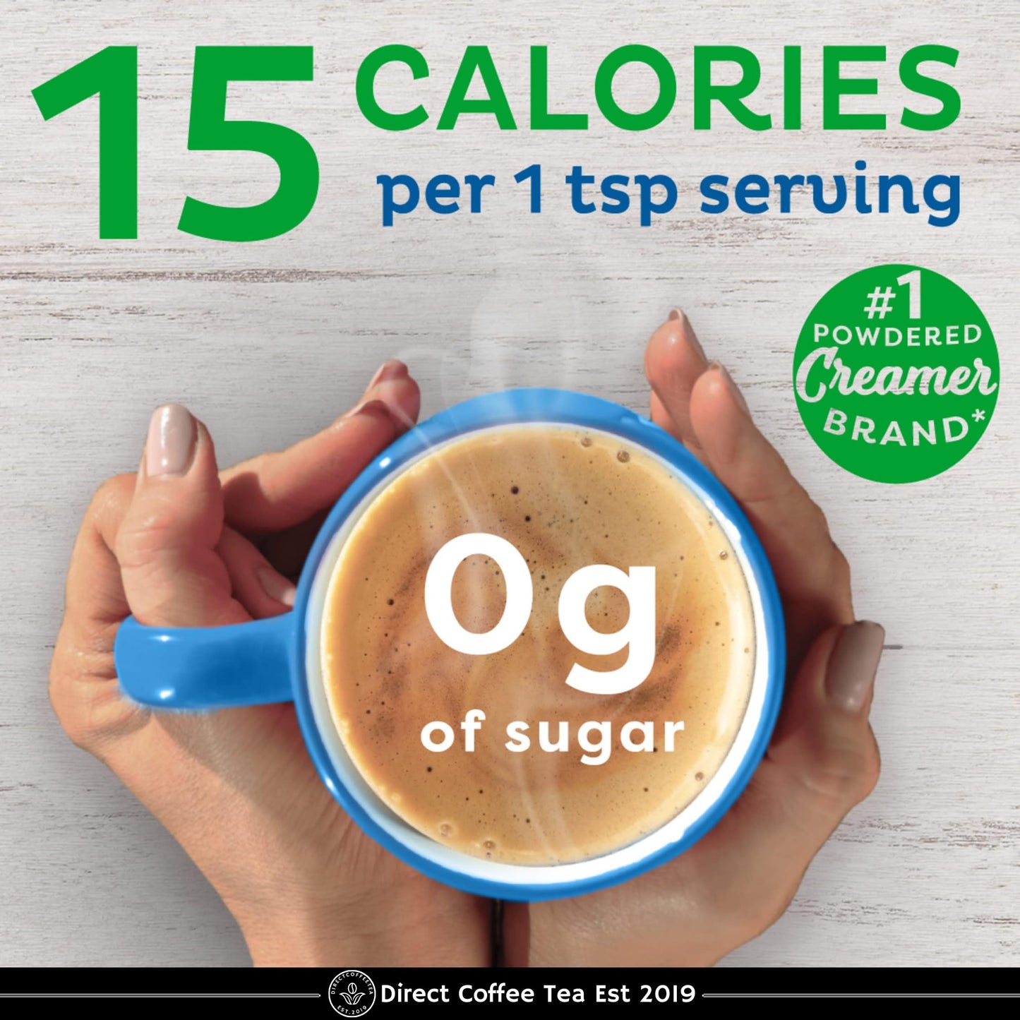 Zero Sugar Powder Coffee Creamer Variety - French Vanilla, Vanilla Caramel & Hazelnut With Direct Coffee Tea Est 2019 Spoon, Non