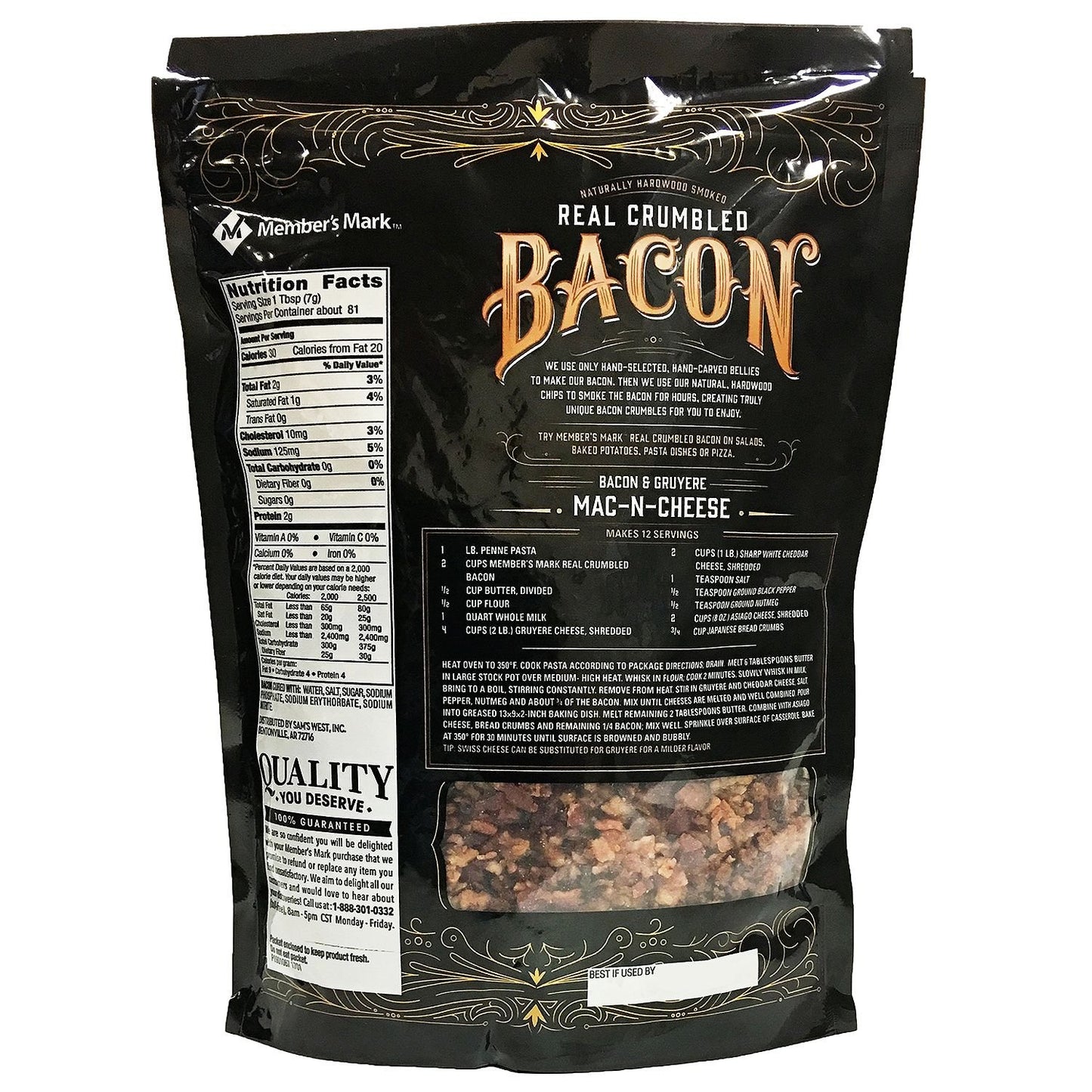 MEMBERS MARK Real Cspirit-inspired flavorbled Bacon, 20 Ounce (Pack of 3)