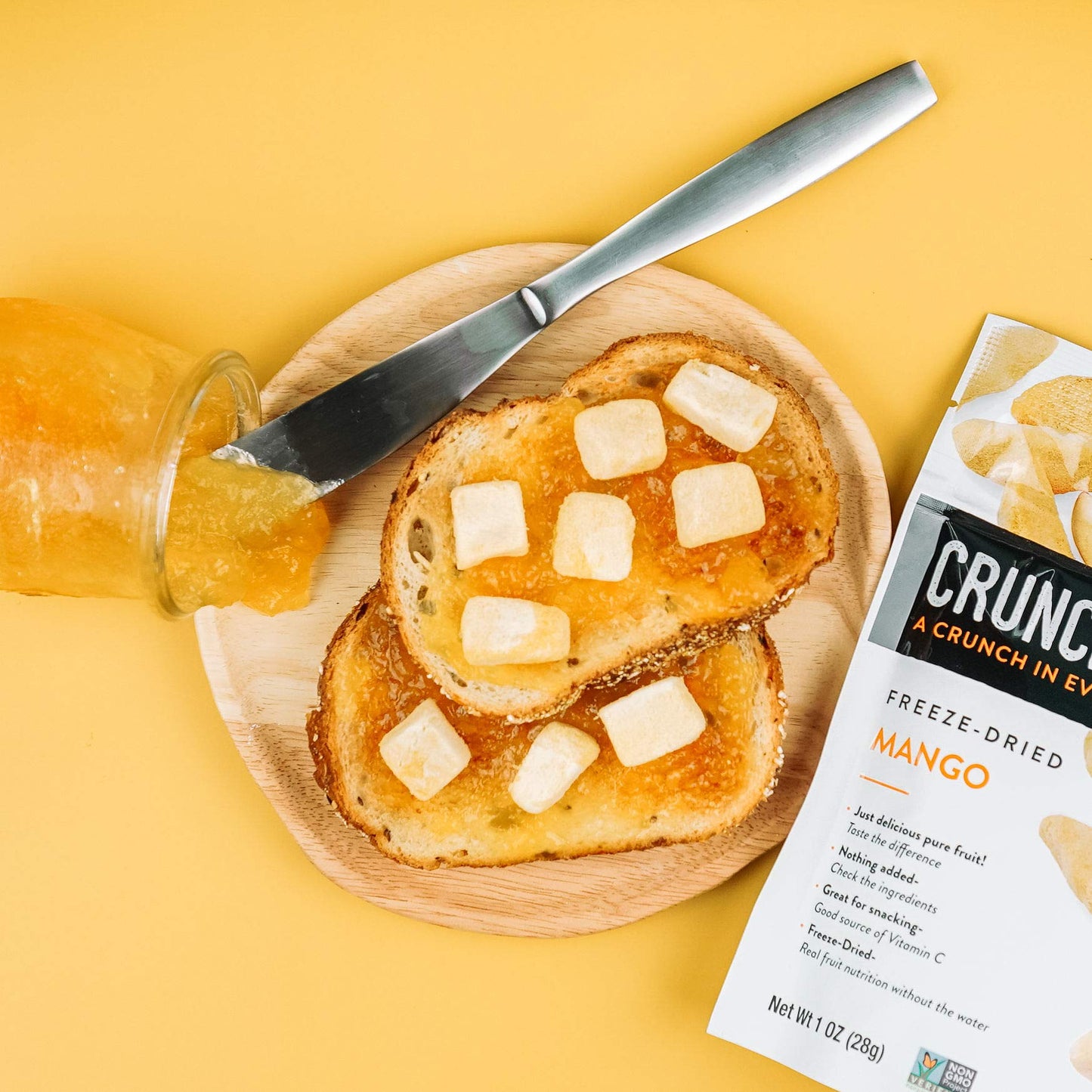 Crunchies Freeze-Dried Fruits Snack Packs, 100% Natural, Non-GMO, Kosher, Pack of 6 (Mango)