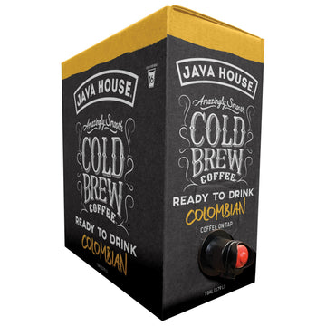 Java House Cold Brew Coffee On Tap, (128 Fluid Ounce Box) Not A Concentrate, No Sugar, Ready To Drink Liquid (Colombian, Pack Of