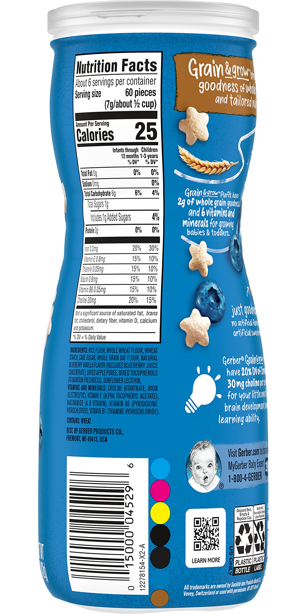 Gerber Graduates Puffs - Blueberry - 1.48 Oz - 3 Pk