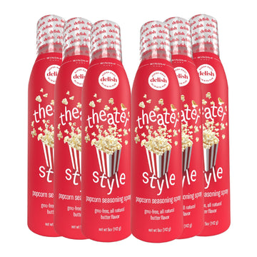 Winona Pure Popcorn Butter Theater Style 5 Ounce (6-Pack)  Delicious Popcorn Spray With 0 Calories Per Serving Perfect For Popco