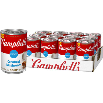Campbell s Condensed Unsalted Cream of Mushroom Soup, 10.5 oz Can (12 Pack)