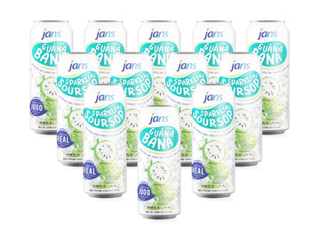 Jans Sparkling Soursop Juice, 16.9 oz (Pack of 12) | 100% Pure Graviola, Not From Concentrate, Tropical Refreshment