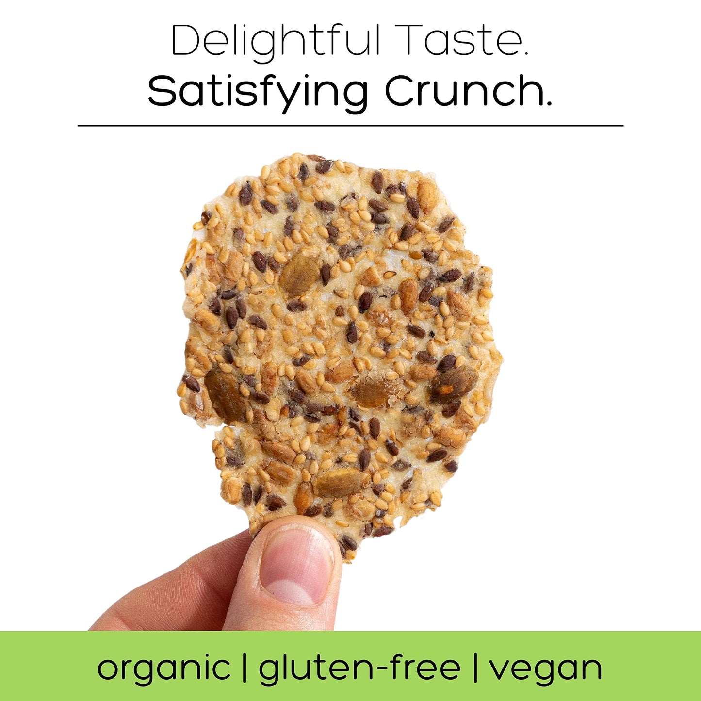 Top Seedz Certified Organic Gluten Free Savory Sensation Seed Crackers | 6-Pack | 5 Ounces | Healthy Vegan Crackers With Plant B