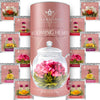 Teabloom Heart-Shaped Flowering Teas - 12 Assorted Blooming Tea Flowers - Green Tea + Jasmine, Pomegranate, Strawberry, Rose, Li