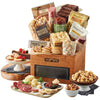 Harry & David Deluxe Everyday Sharing Gift Basket For All Occasions Food Gift Baskets With Popcorn Salami Sausage Cheese Breakers Nuts Sesame Sticks Baklava Rainbow Gummies And Chocolate Cake
