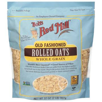 Bobs Red Mill Rolled Oats, Old Fashioned, 32 Oz (Pack of 4), Natural Color, Model 1360S324