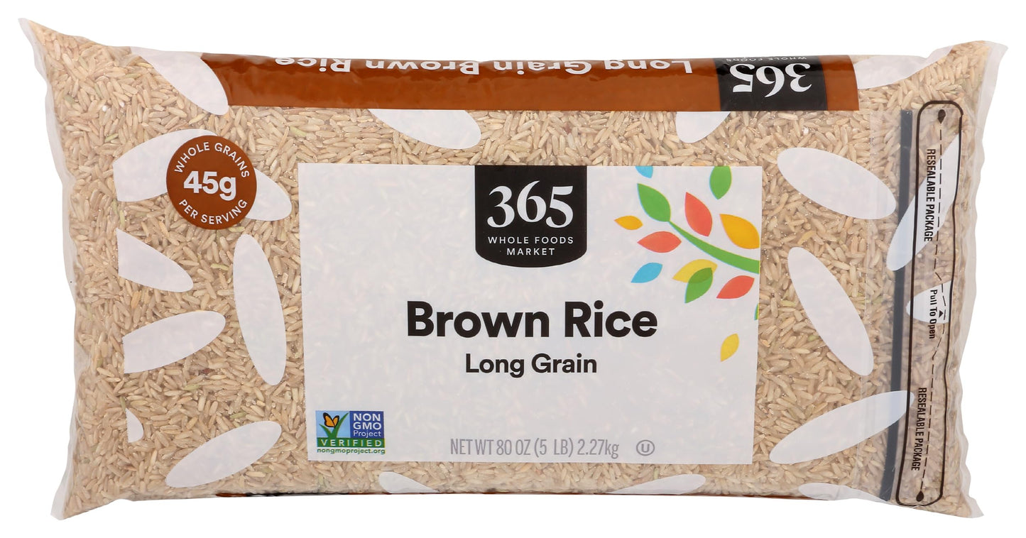 365 By Whole Foods Market, Rice Brown Long Grain, 80 Ounce