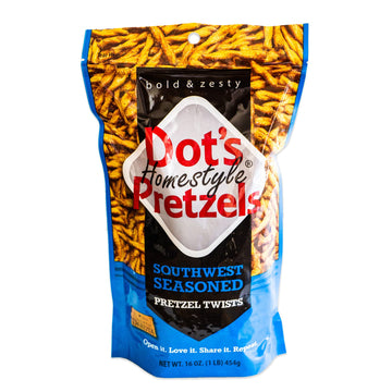 Dot'S Cinnamon Sugar Pretzel Twists - Dot'S Southwest Seasoned Pretzel Sticks - 2, 16Oz Bags