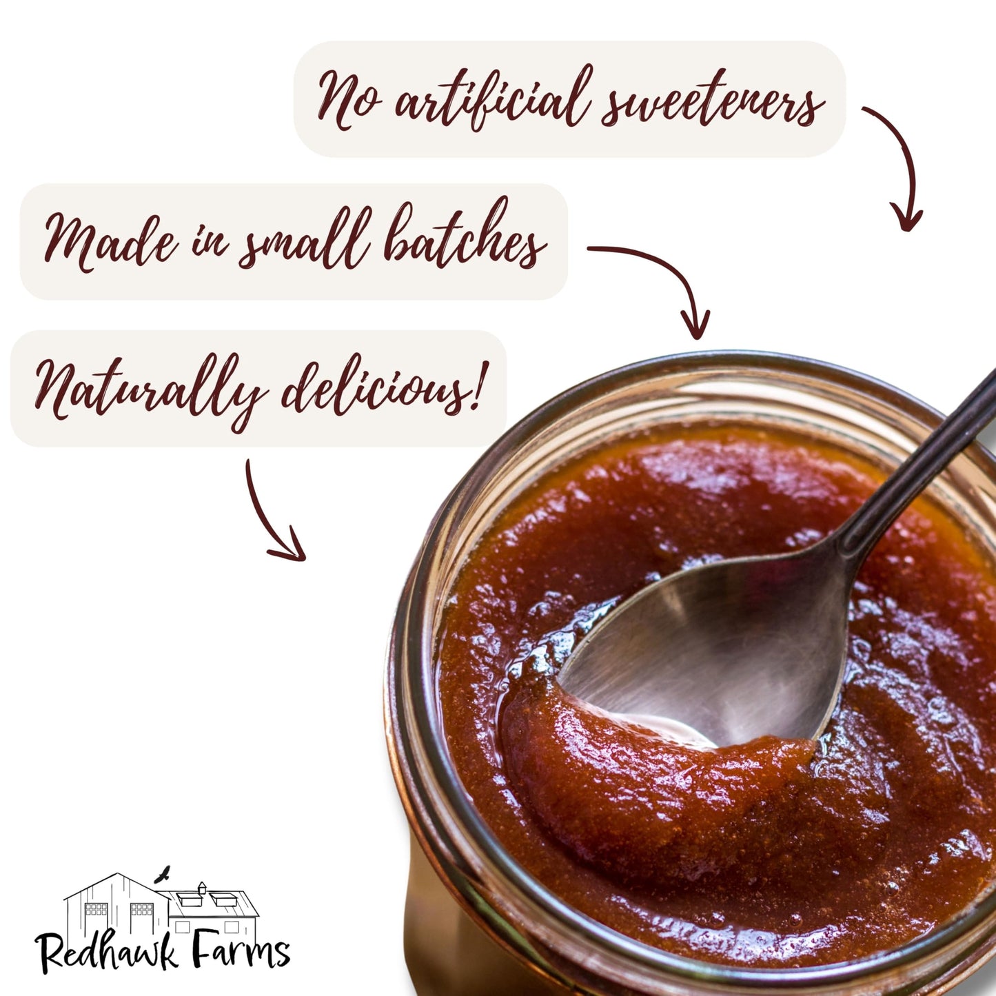 Redhawk Farms Apple Butter - All Natural Fruit Spread - Non-Gmo Amish Apple Butter Spread - Homemade Jams, Jellies, & Preserves