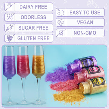 Gold Edible Glitter - 30 Grams 100% Edible Glitter for Drinks, Cake Decorating Supplies, Cookie Decorating Supplies, Strawberrie