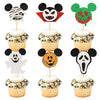 Ercadio 24 Pack Mouse Inspired Halloween Cupcake Toppers Glitter Mouse Ghost Pumpkin Cupcake Picksfor Halloween Theme Baby Showe