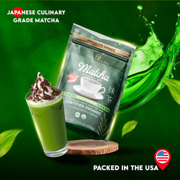 Golden Herbs Culinary Grade Matcha Usda Organic Japanese Green Tea Powder For Lattes Smoothies & Baking Vibrant Green, Umami Fla