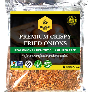 Crispy Fried Onions | 100% Natural (Non-Gmo) | Gluten Free | Keto Friendly | No Sodium | Low Carb | Resealable Bag | 32 Oz | By