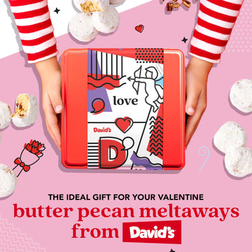 Davids Cookies Butter Pecan Meltaways Flavored Cookies With Crunchy Pecans In A Beautiful Love Tin Gift Box 2Lbs - Deliciously S